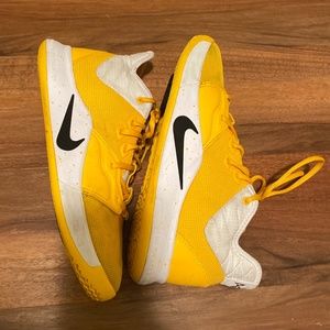 White and Yellow Paul George basketball shoes size 8 PRICE IS NEGOTIABLE!